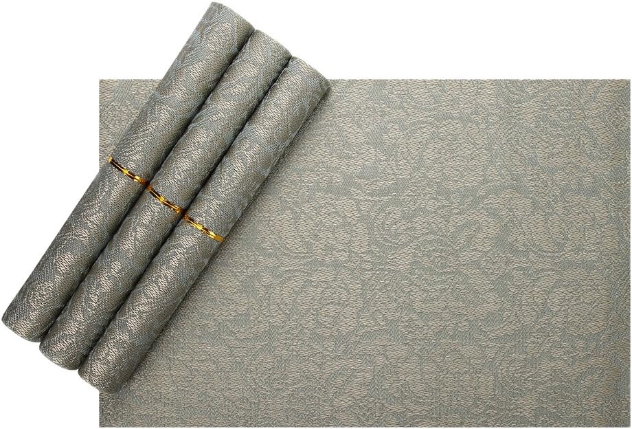 Meluoher Place Mats, Non-Slip Insulation Kids Placemats for Dining Kitchen Table, Placemats Set of 4(Green)