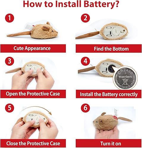 Miniatura 5 de Gigwi Paquete de juguetes interactivos para gatos, mouse móvil automático, juguetes electrónicos para gatos de interior, juguete de caza de ratones