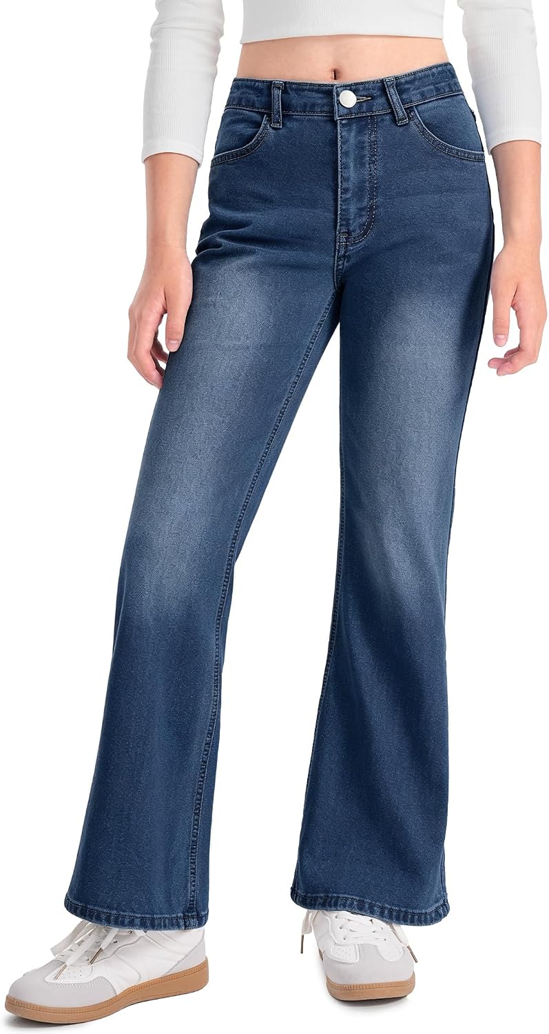 BOOPH Girls Flare Jeans Kids Denim Bell Bottom Pants for Teen Girls