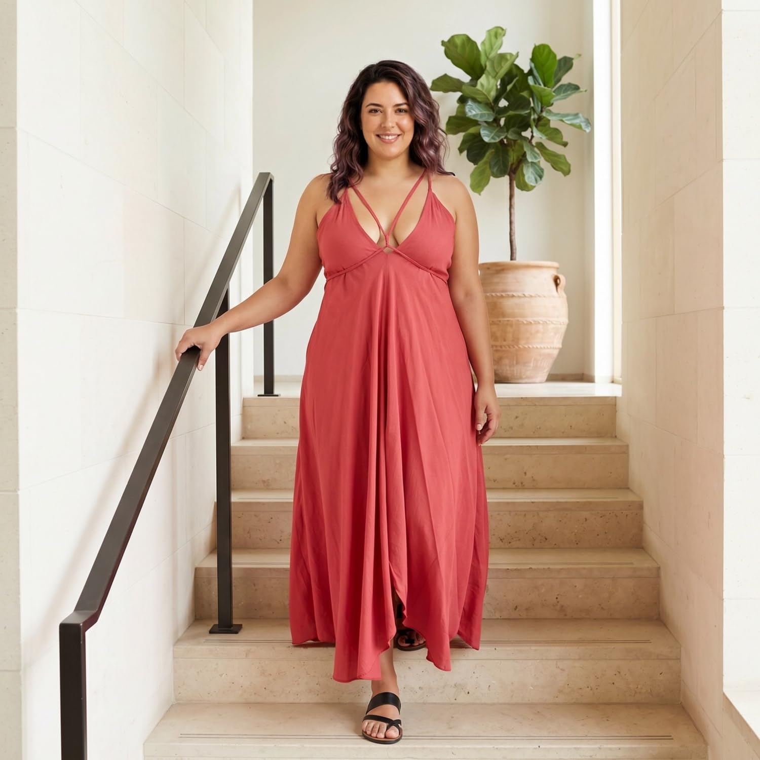 GURU SHOP Vestido de verano Boho Magic Dress para la playa, maxi vestido para mujer