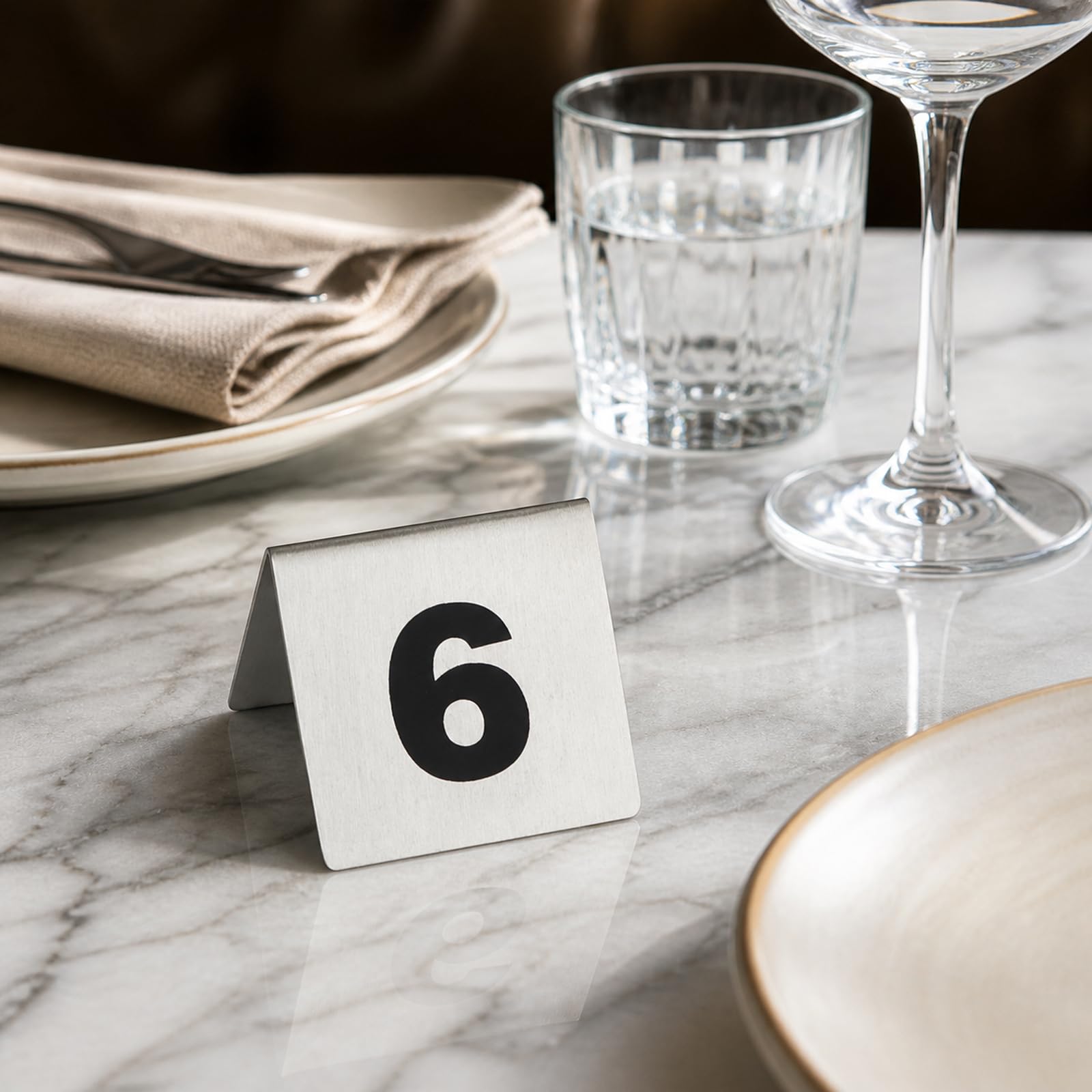 Señal de Mesa Numerada de Cara de Acero Inoxidable,Números de Mesa,Apilable,Fácil de Limpiar,Reutilizables,para cafeterías,restaurantes,Servicios de Catering,Banquetes,Fiestas