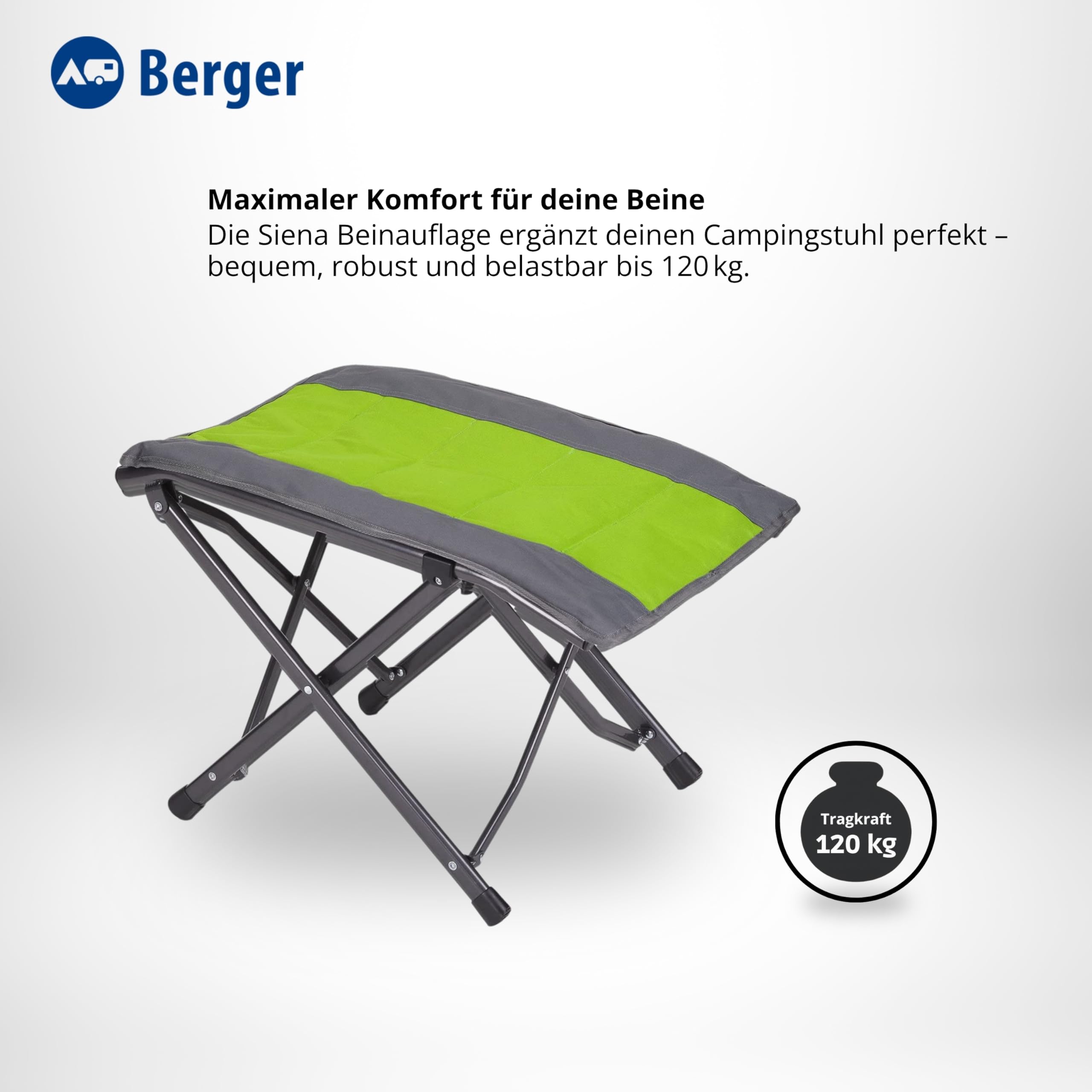 beinauflage für campingstuhl universal BERGER Siena Faltbare | Klapphocker Camping Fußhocker Outdoor belastbar bis 120 kg | Campinghocker klappbar mit Tragetasche Size:24-30 M Emaille Becher Start Exploring armours