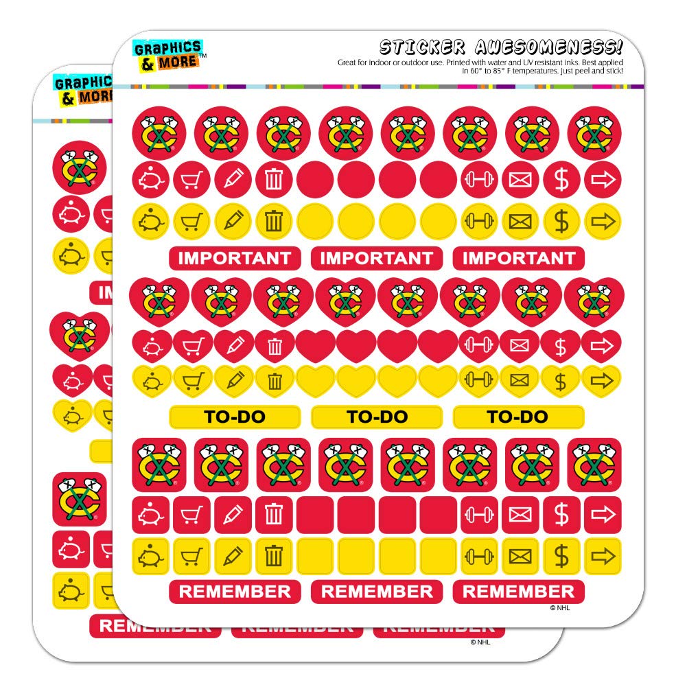 NHL Chicago Blackhawks Fan Planner Calendar Scrapbooking Crafting Sticker Set