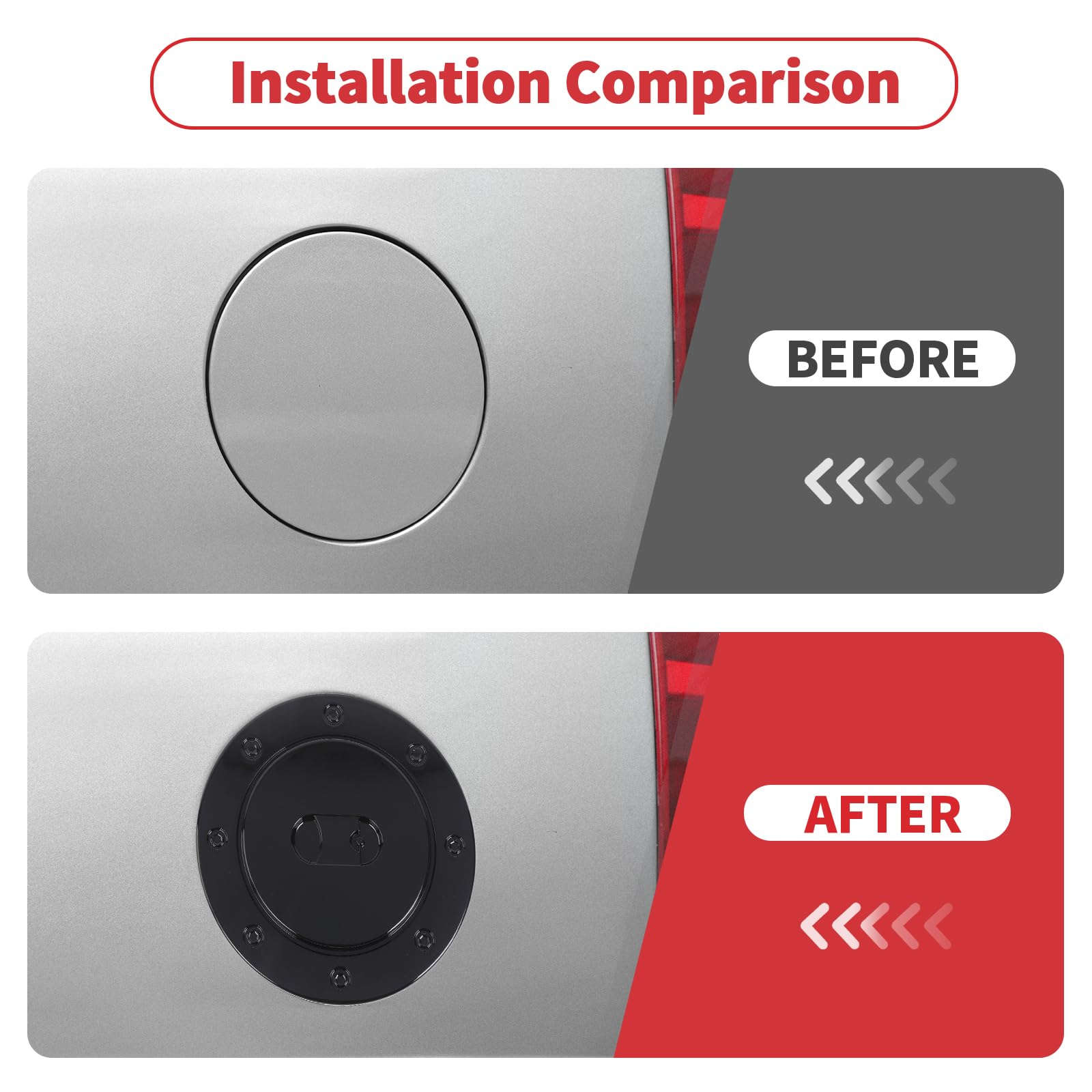 Linskip Gas Cap Cover Compatible with Chevy Avalanche Suburban Tahoe & GMC Yukon 2007-2013, Fuel Tank Cap Cover, Exterior Accessories(Black)