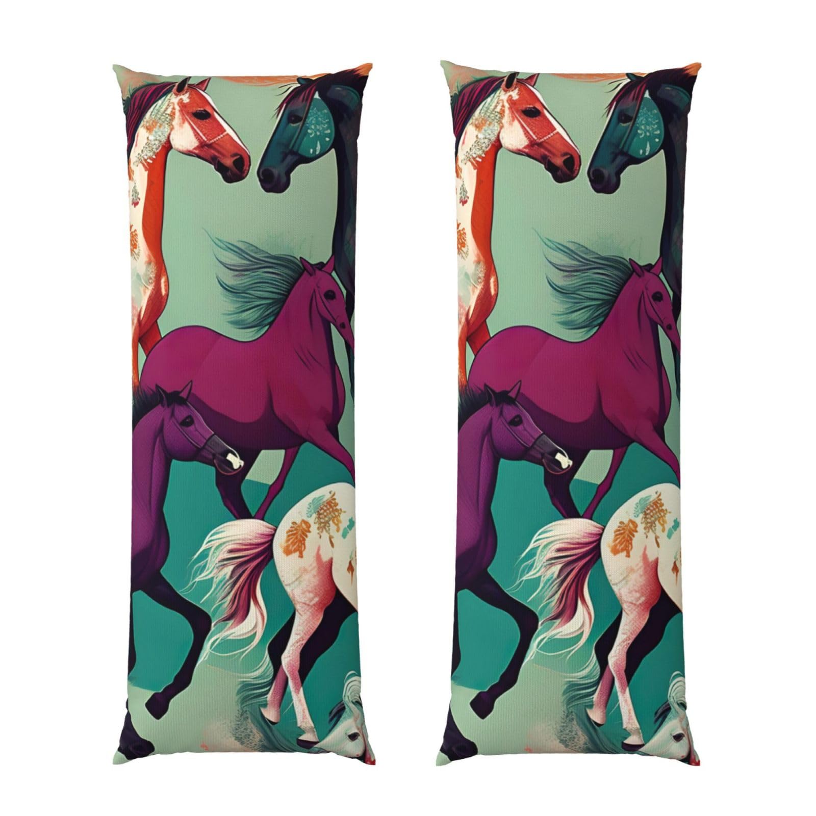 Housse de coussin de corps imprimée chevaux contre la transpiration de nuit