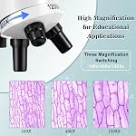 Science Kits for Kids Beginner Microscope with LED 100X 400X and 1200X-Include Sample Prepared Slides 12pc- Educational Toy Birthday Valentine's Day Gift White