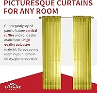 Vista 182 de Sapphire Home - Paneles de cortina (2 unidades), cortinas translúcidas de 54” x 84” (108” de ancho en total), paneles de gasa para dormitorio, sala