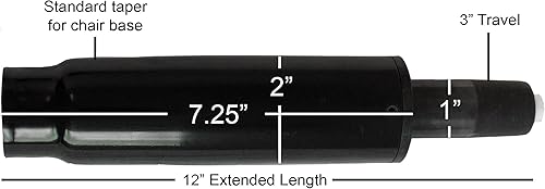 Miniatura 2 de Reemplazo de silla ejecutiva de oficina corta cilindro de elevación de gas choque neumático - tamaño corto - 3" rango de viaje/ajuste - S6103