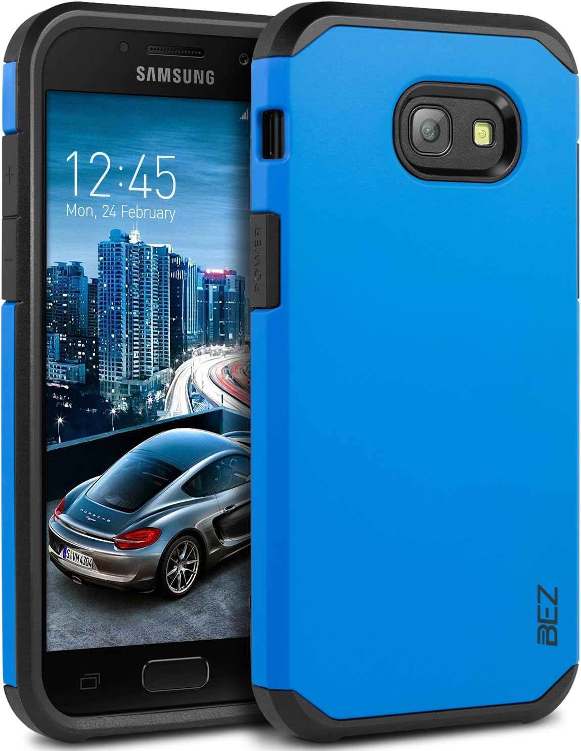 BEZCase for Samsung A5 2017 Phone Case, Shockproof Cover Compatible with Samsung Galaxy A5 2017, Shock Absorbing, Heavy Duty Dual Layer Tough Cover - Blue Navy