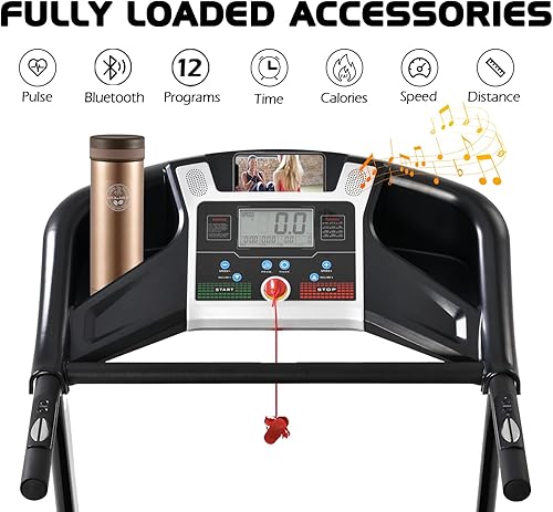 Miniatura 3 de FYC Caminadora plegable con inclinación  330 libras de peso 3.5 HP Máquina eléctrica plegable para caminar con BluetoothAPP para el hogar, ejercicio