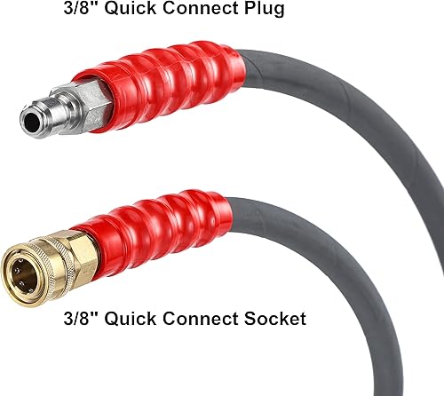 Miniatura 4 de M MINGLE Manguera de puente para lavadora a presión, manguera de látigo de 5 pies para lavadora eléctrica, conector de carrete de manguera con