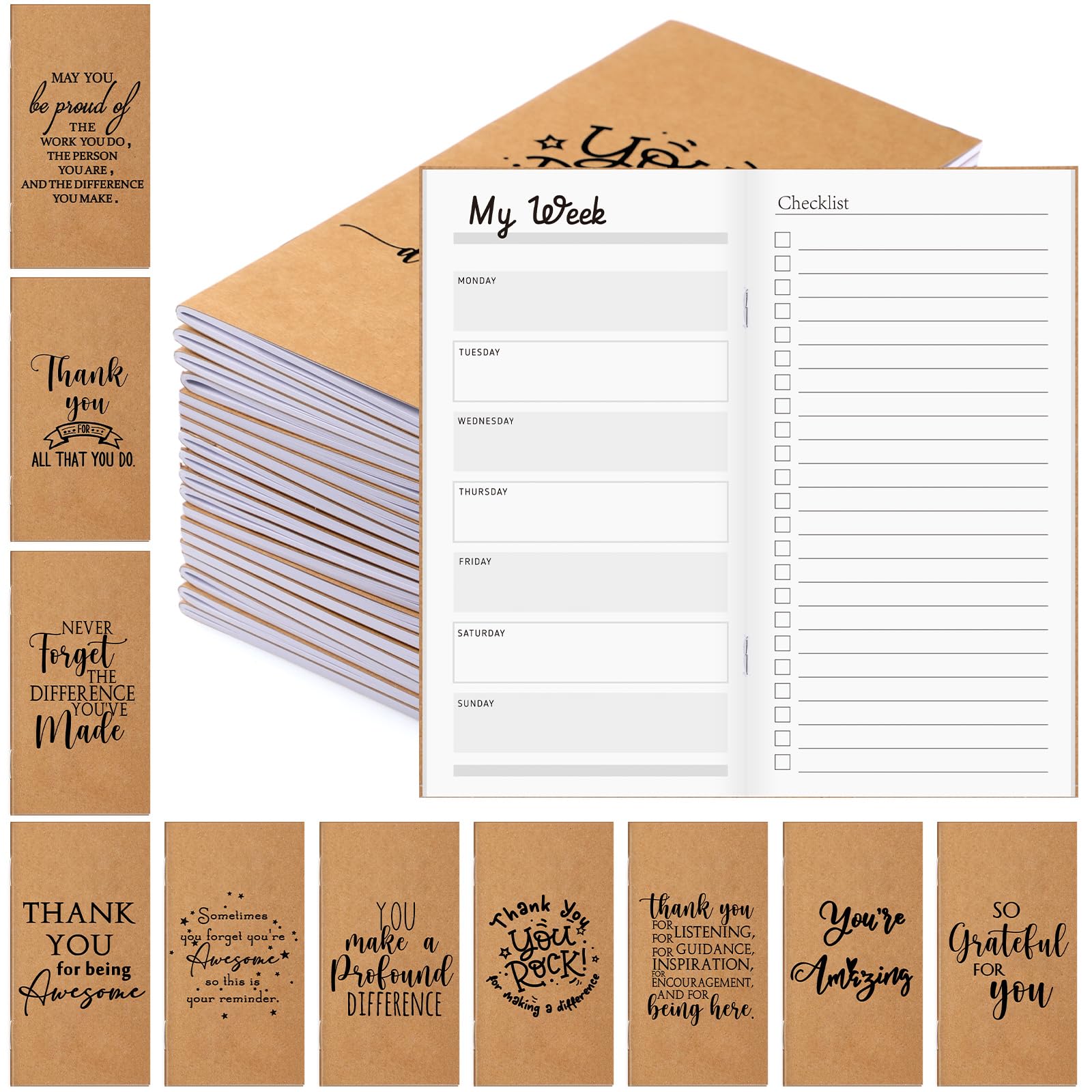 Yeaqee 50 quaderni settimanali ispiratori non datati per lista delle cose da fare, obiettivi settimanali, quaderni per insegnanti, dipendenti, idea regalo per il rientro a scuola (motivazionale)