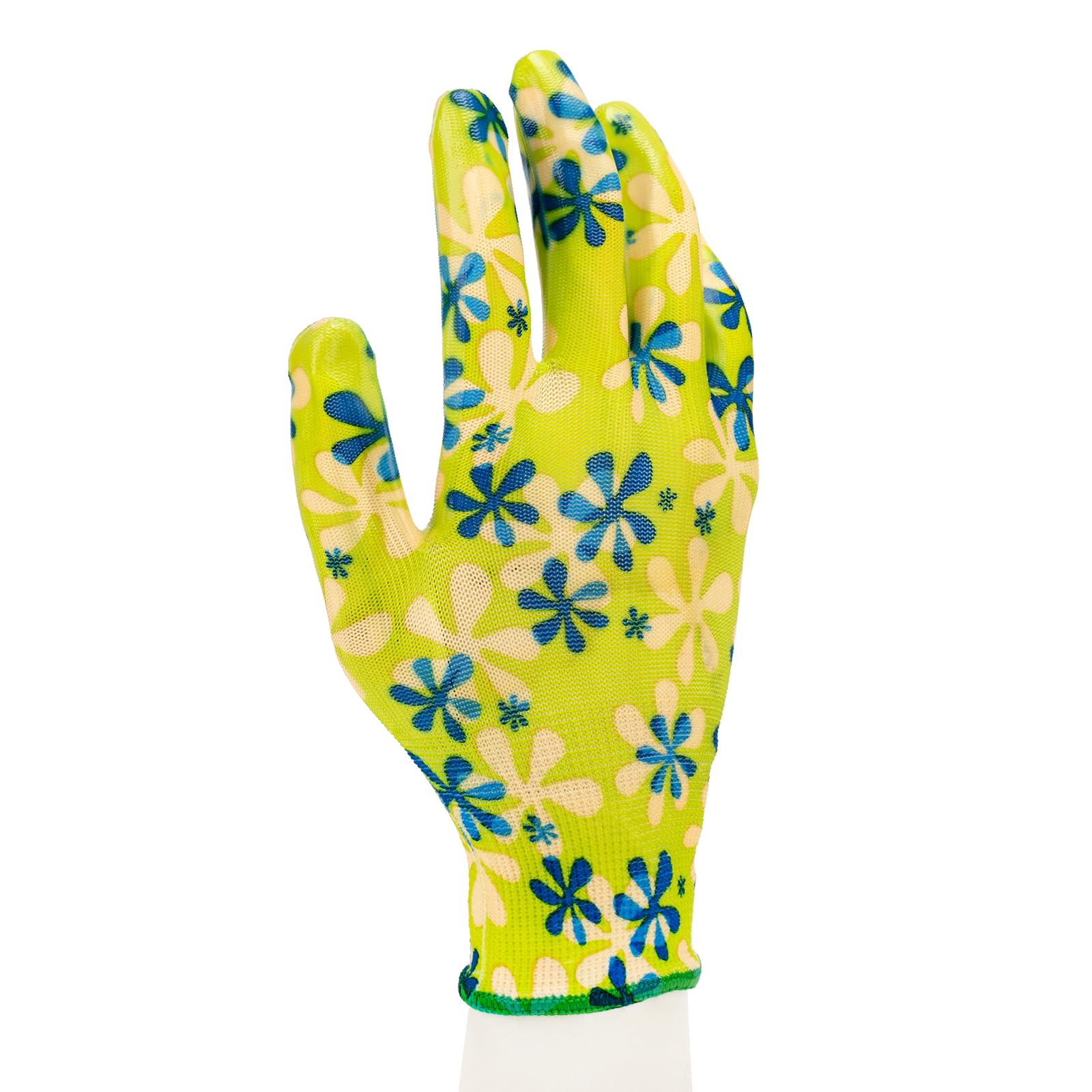 Palisad Polyester garden gloves, nitrile-dipped, green (XO-HV1F-HGUW)