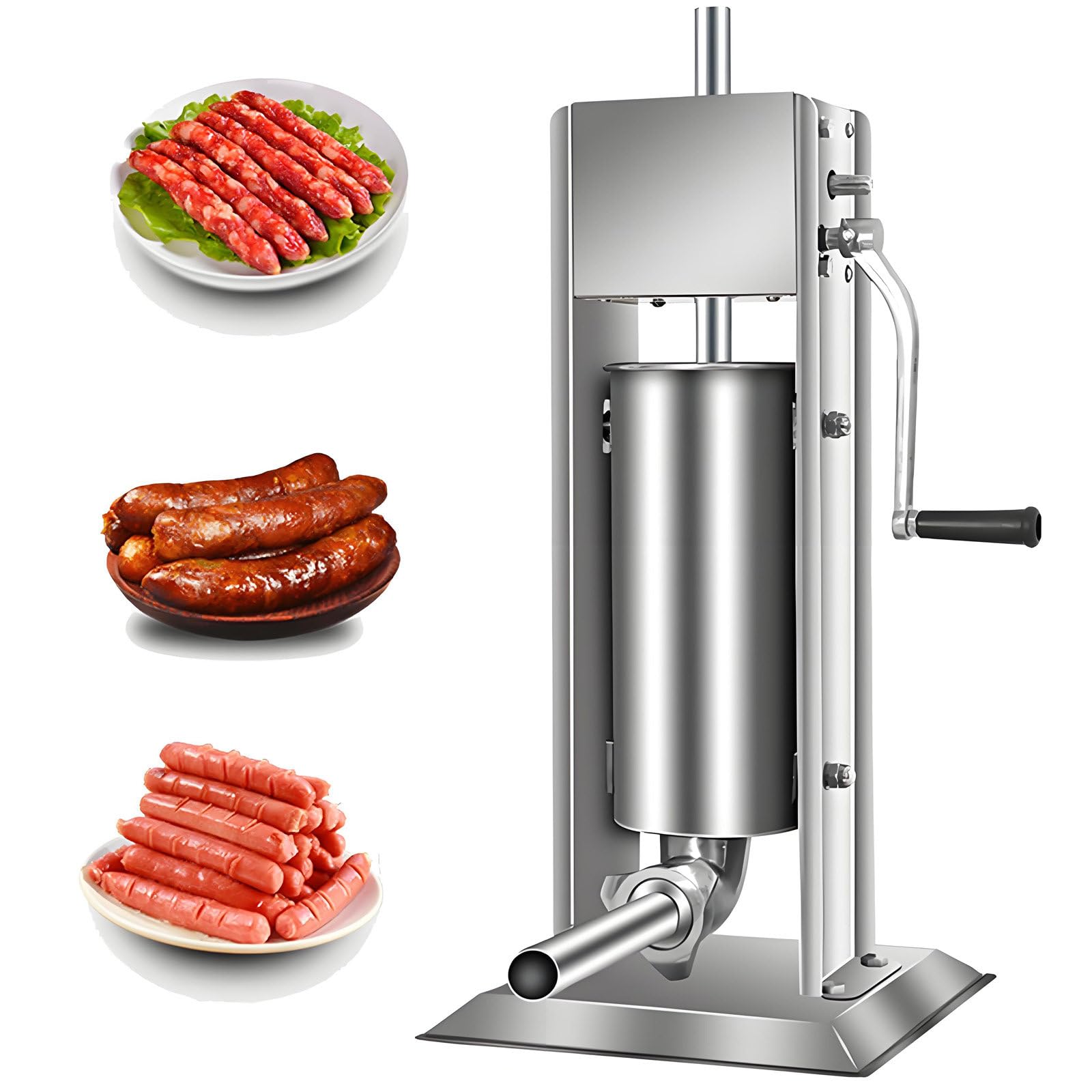 GUTYGIO Sausages Maker & Filler Kit with 2 Speed, 5 Stuffing Tubes, Vertical Meat Stuffers for Home Kitchen, Commercial Use 10L