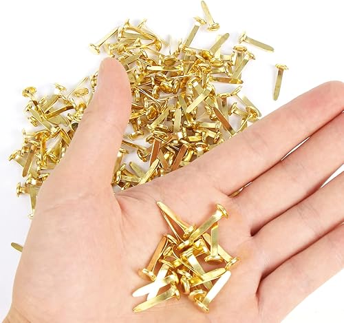 Miniatura 10 de LOMIMOS 500 piezas de mini sujetadores de papel, pasador dividido para manualidades, proyectos escolares, álbumes de recortes, bricolaje, 0.47 x 0.3