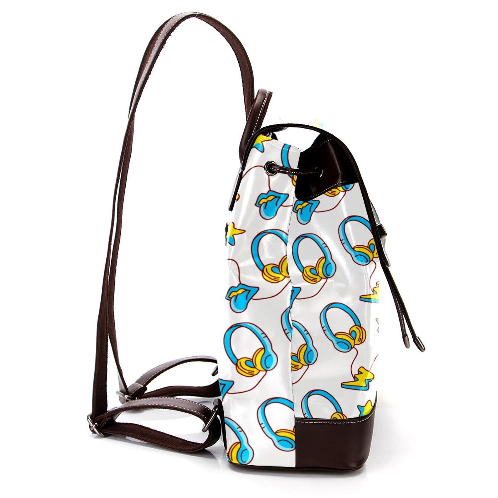 Retro paski boho mini sztuczna skóra plecak torebka, damski plecak torebka torba szkolna, Wielokolorowy 11