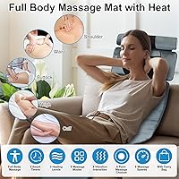 Vista 3 de Alfombrilla de masaje de cuerpo completo con calor, almohadilla de masaje eléctrica para cuello, espalda, pies y alivio del dolor de cuerpo