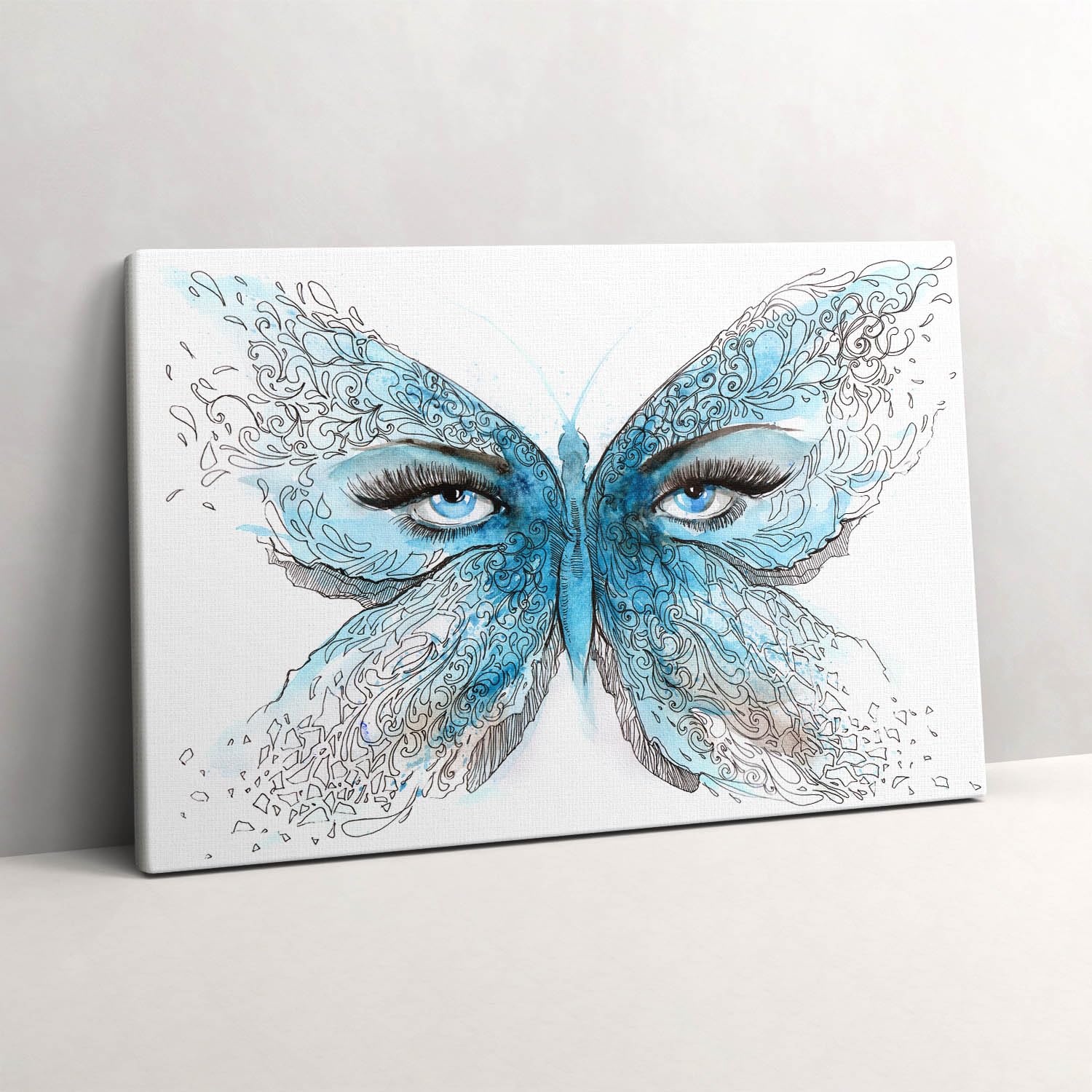 Peinture murale Wallfluent design visage en forme de papillon, grand tableaux d'art - 6