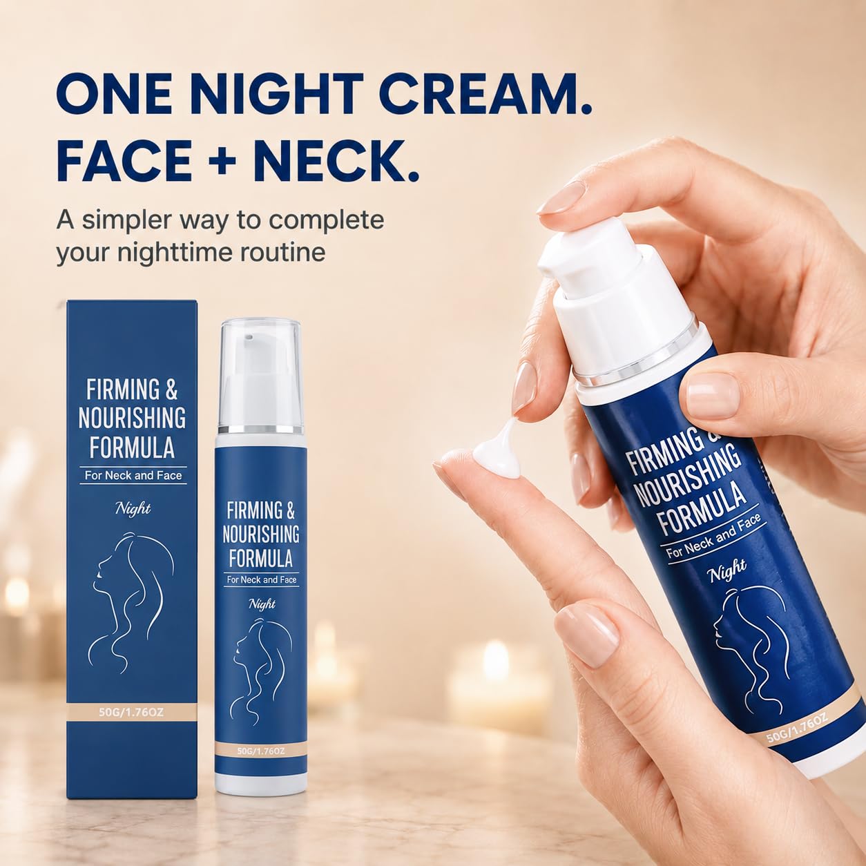 Chelsea Laboratory Firm & Restore Formula Night Cream for Face & Neck(1pc) | Overnight Firming & Nourishing Moisturize;Smoother-Looking Skin & Improved Texture