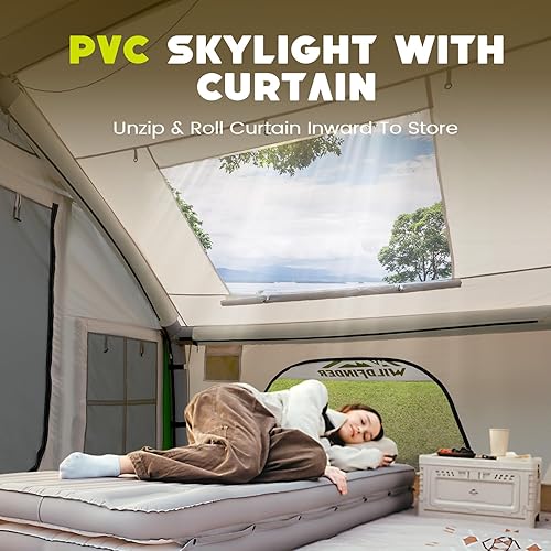 Miniatura 5 de Inflatable Tent with Skylight, Quick Setup Blow Up Tents with Pump, Hot Tent with Stove Jack, Waterproof Oxford Inflatable House for Camping, Air