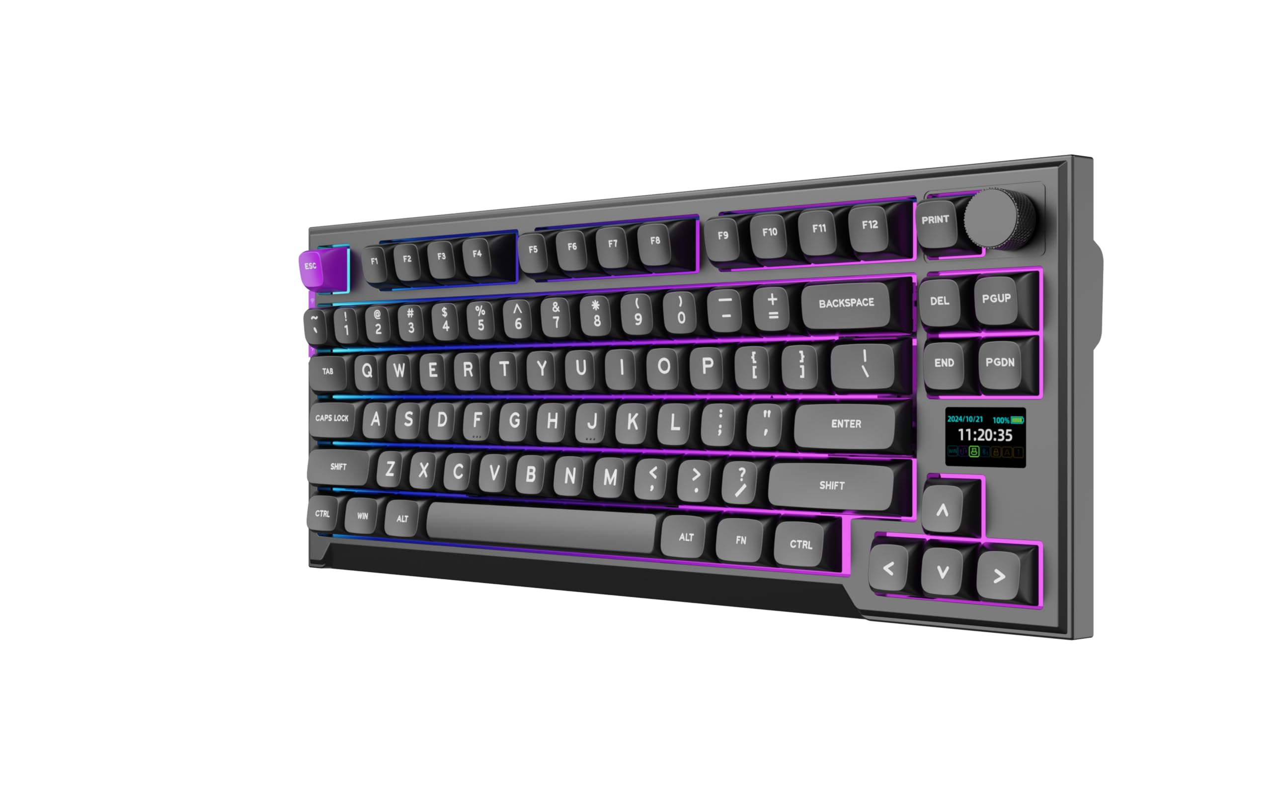PREYON Klawiatura Mechaniczna Gamingowa TKL Bezprzewodowa i USB Keyboard do Komputera PC RGB bez Części Numerycznej QWERTY 2,4 GHz USB Ciche Klawisze 800h Bateria Przełączniki Red - Silent Claw
