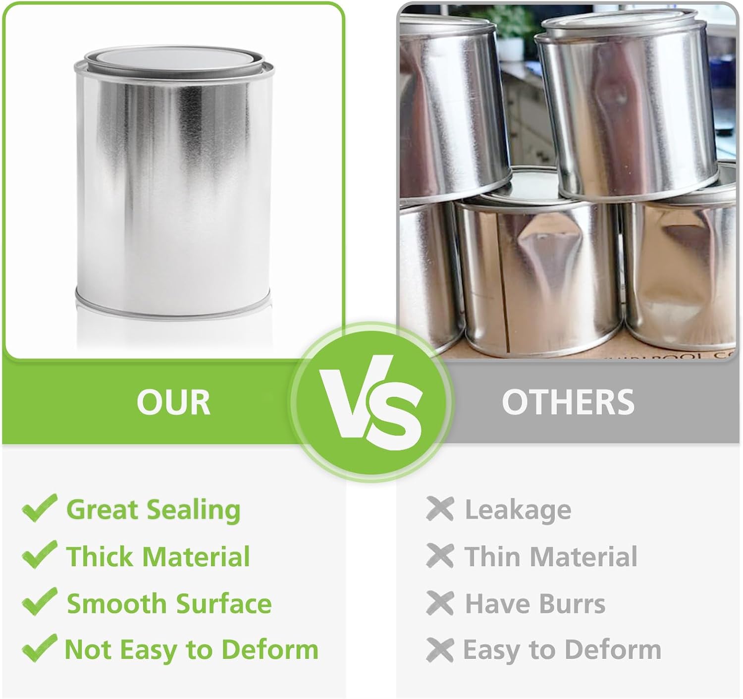 Empty Paint Cans with Lid 1 Quart Paint Storage Containers 6 Pcs Metal Can Bucket for Leftover Paints, Solvents, Adhesives or Crafts DIY Projects, With Opener and Labels