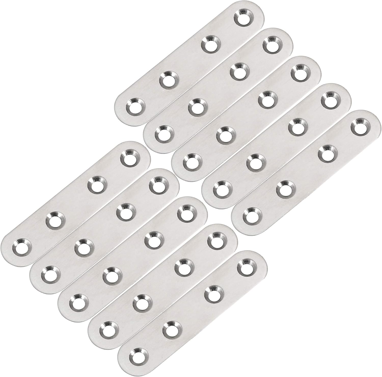 Stainless Steel Flat Straight Brace Shelf Bracket Mending Repair Plate 9-27/32″ x 3/4″ x 1/8″ (2 Pack)