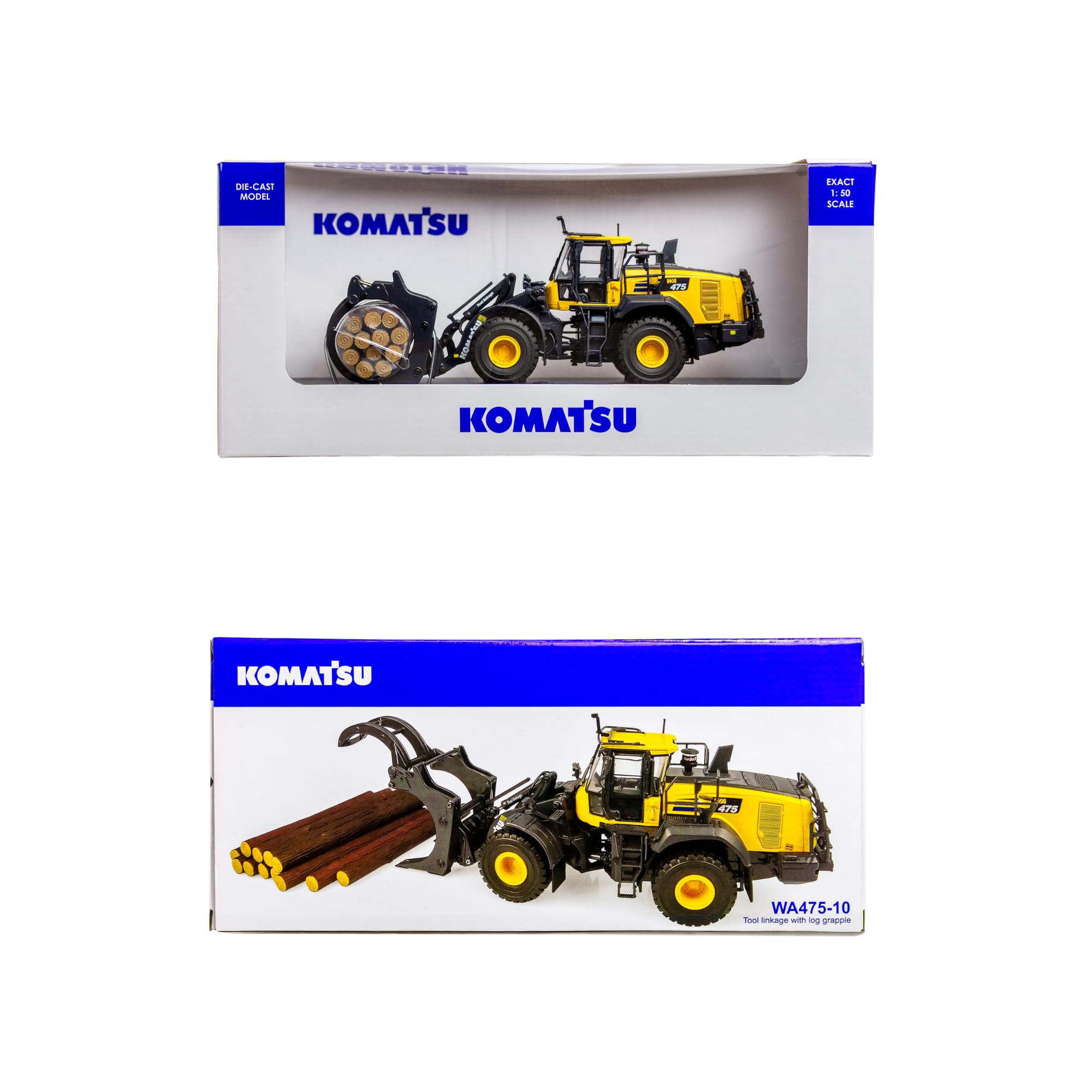Universal Hobbies Cargador Komatsu WA475-10 con Pinza para Troncos