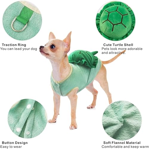 Miniatura 5 de Idepet Disfraz de tortuga para perro, mascota y gato, disfraces de tortuga de Halloween, divertido traje de cosplay, fiesta de Navidad, chaleco de