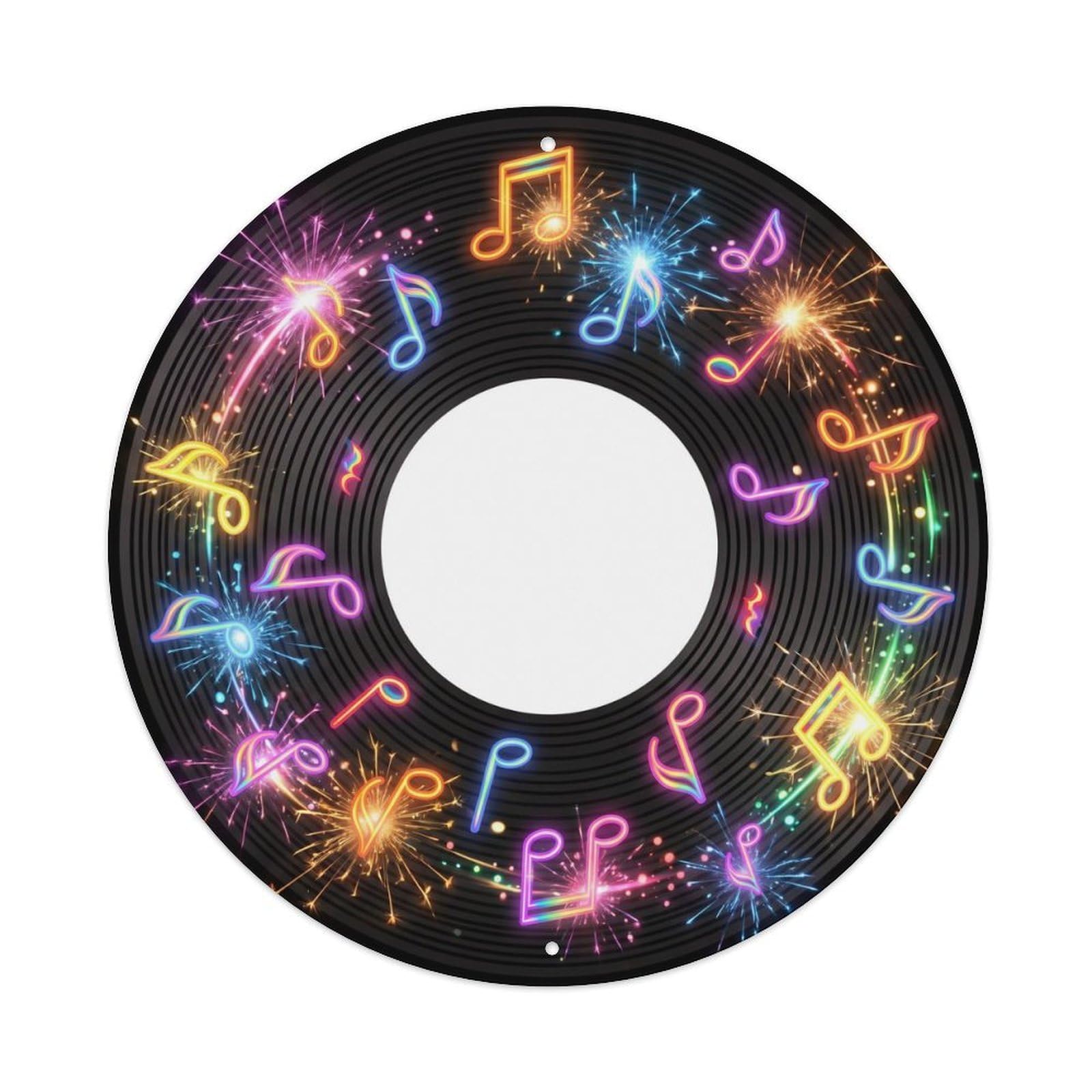Colorful Music Vinyl Records Lively Bright Spark Metal Tin Sign