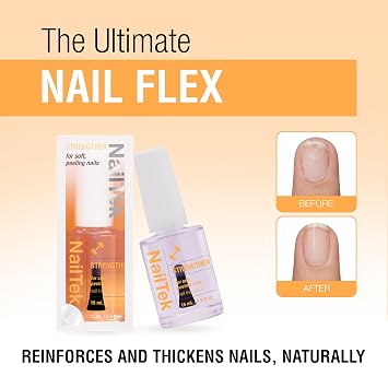 Nail Tek Formula 2 Nail Strengthener Polish Protein-Enriched Repair Treatment for Soft, Peeling & Weak Nails, Restore Nails Strength, 0.5 fl oz