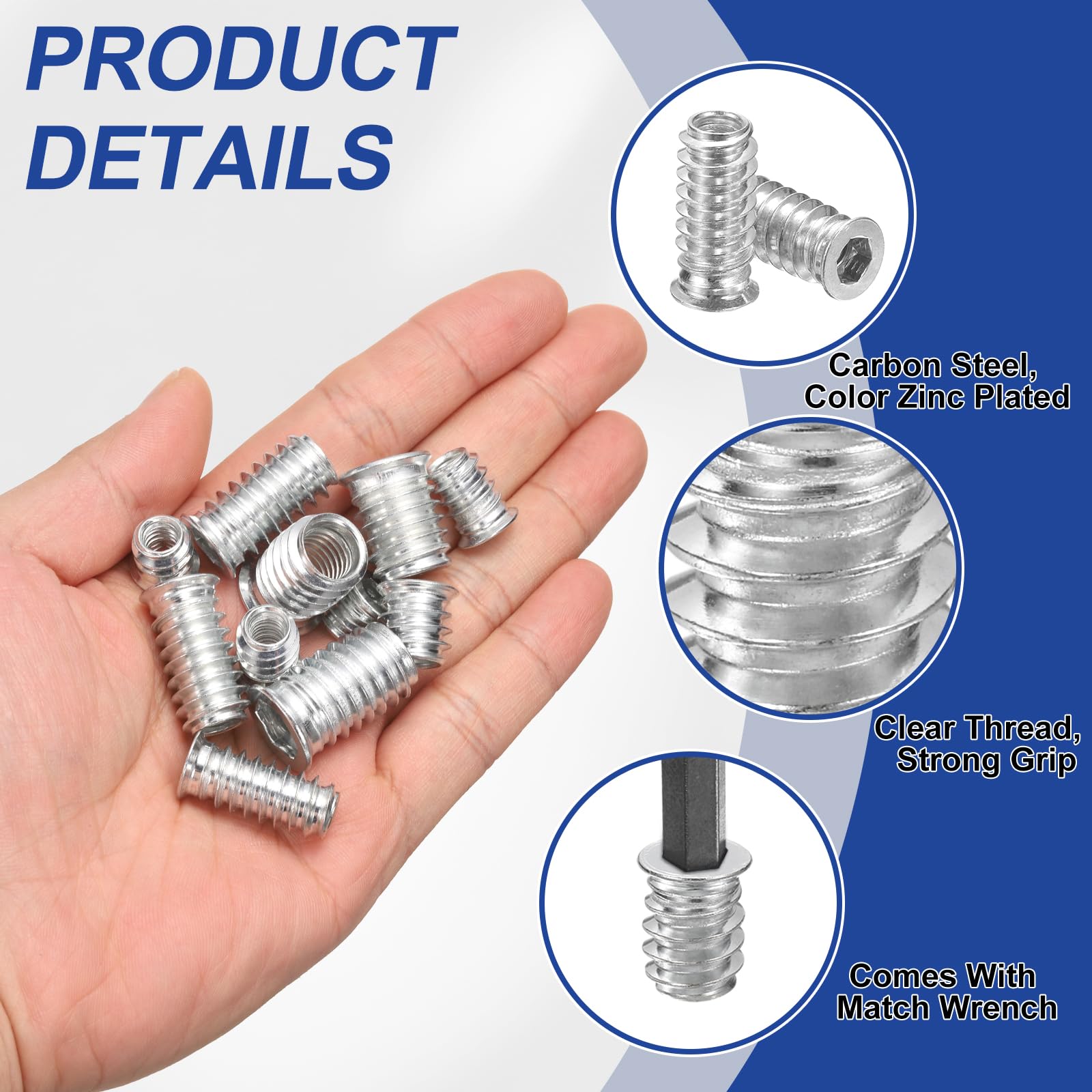 PATIKIL 20 Pcs Threaded Inserts Nuts - Image 3