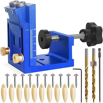 Pocket Hole Jig Kit Adjustable 15  Drill Guide 2 Bits