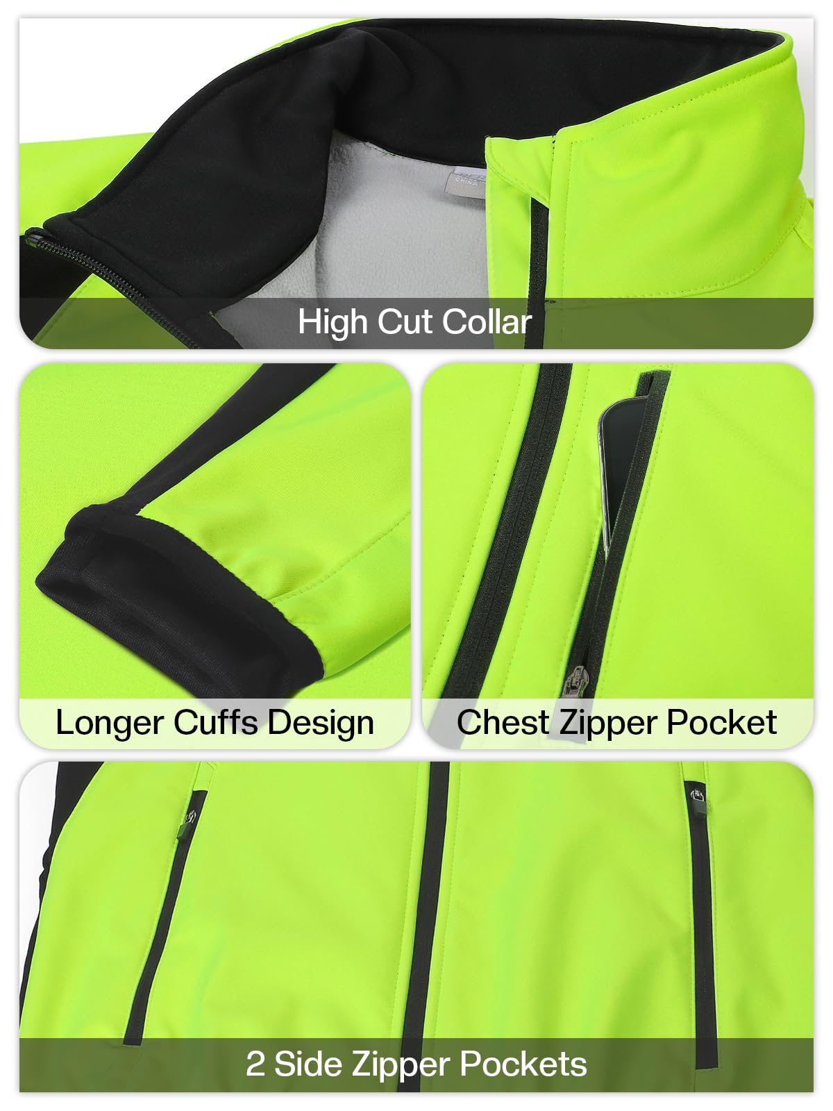BERGRISAR Giacca Ciclismo Uomo Invernale per Bici MTB Gravel Antivento Termica Impermeabile con 6 tasche