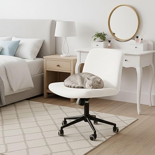 Miniatura 6 de NICEEC Funda para silla de escritorio de oficina sin brazos cruzados, fundas para silla de tocador, respaldo medio y ancho sin protector de brazos