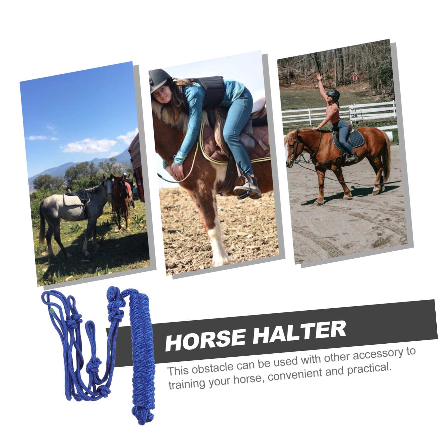 Gatuida Cabestro de Cuerda Trenzada para Caballos Portátil y Resistente al Desgaste para Exhibiciones y Entrenamiento Cabezada y Collarín para Montar