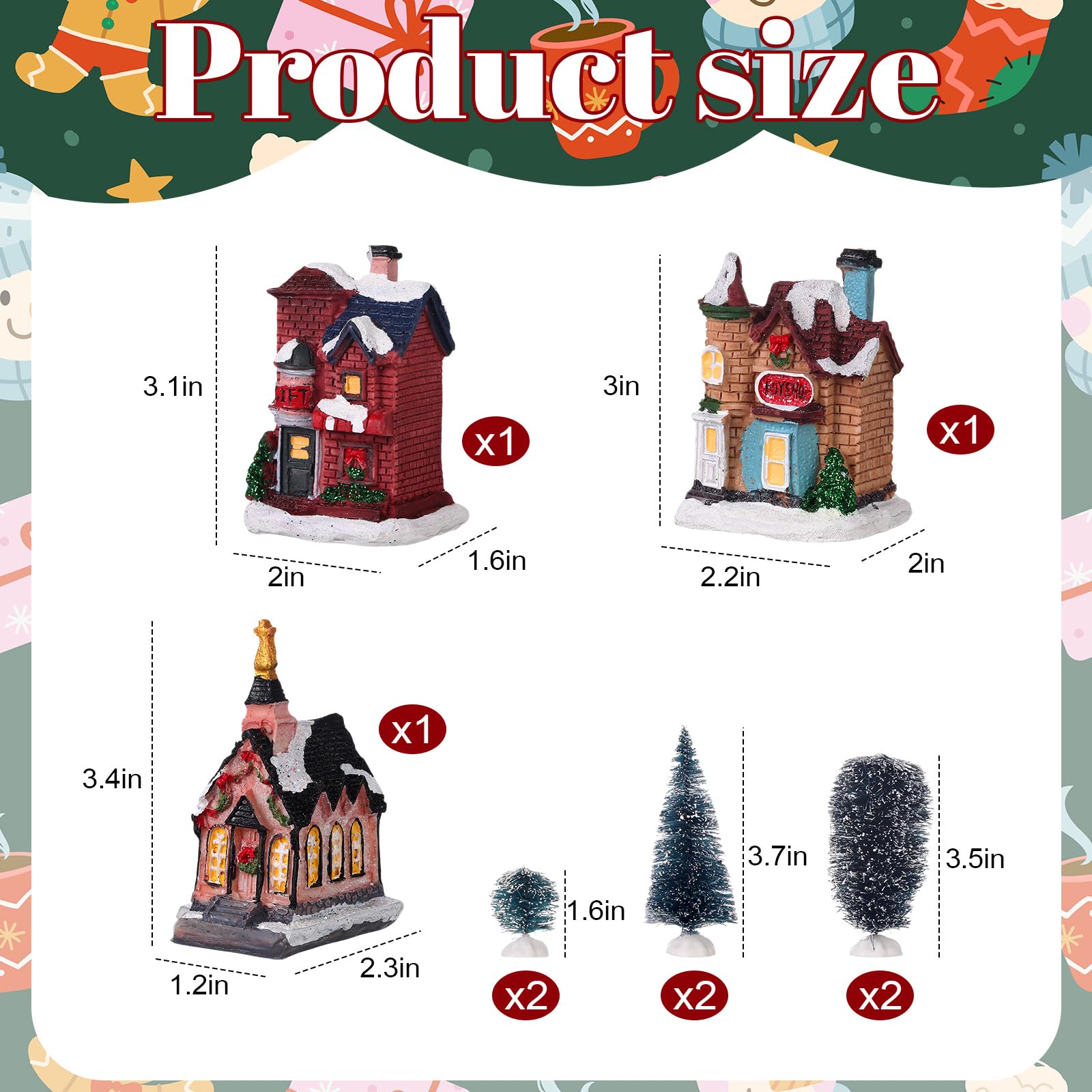 Amazon.co.jp: Thyle クリスマスビレッジセット 10個 電池式