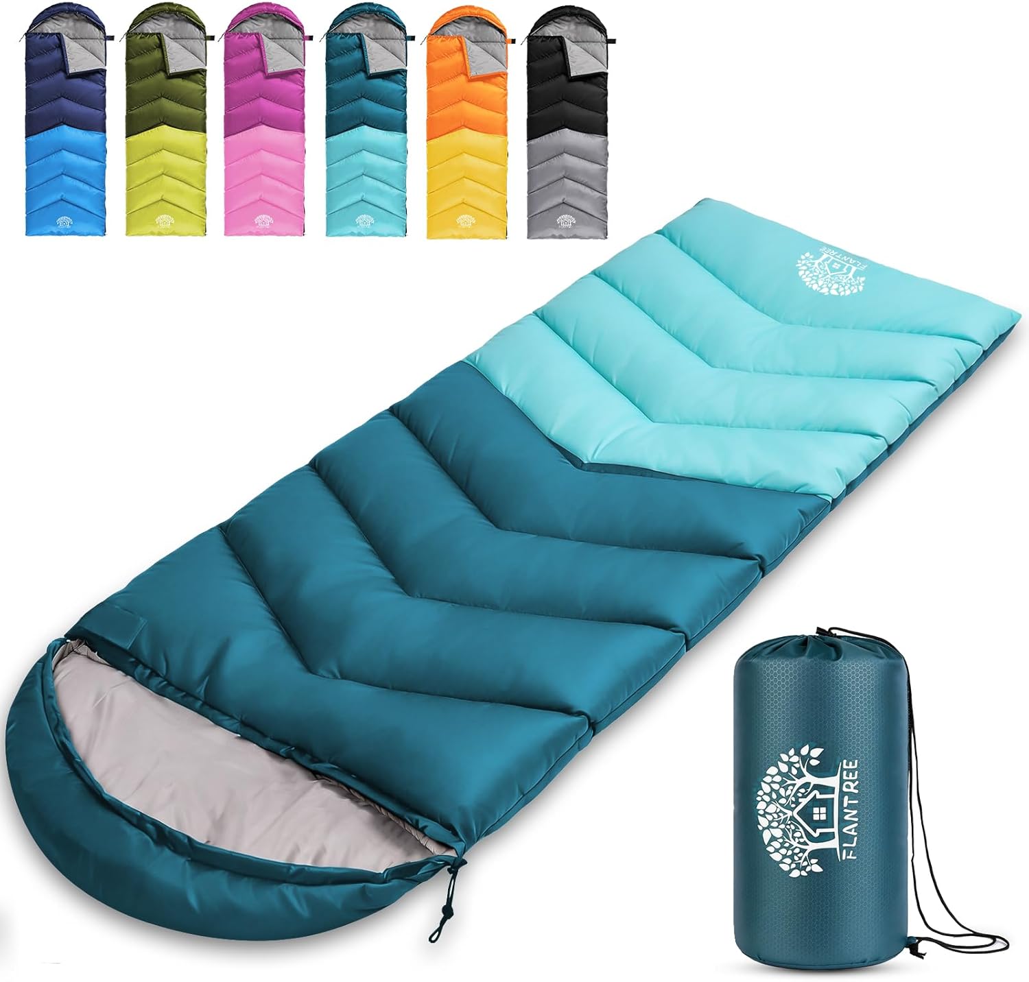 Sleeping Bag 4 Seasons Adults & Kids for Camping Hiking Trips Warm Cool Weather,Lightweight and Waterproof with Compression Bag,Indoors Outdoors Activities