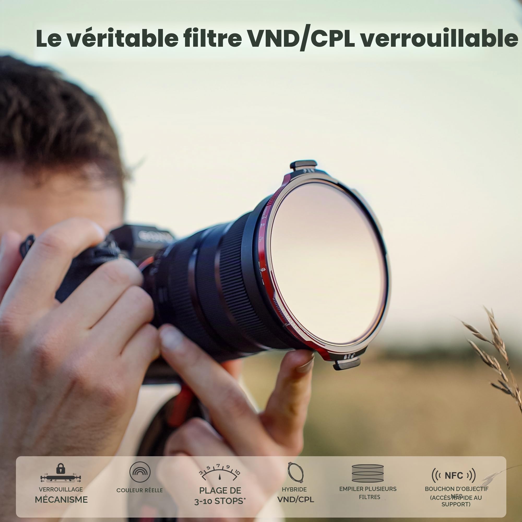 Freewell Kit de Filtre VND/CPL à Verrouillage réel L1 de 82 mm – Hybride VND/CPL 3 à 10 arrêts avec ND32, Optique True Color, Design à l'épreuve du Temps pour Les cinéastes Professionnels