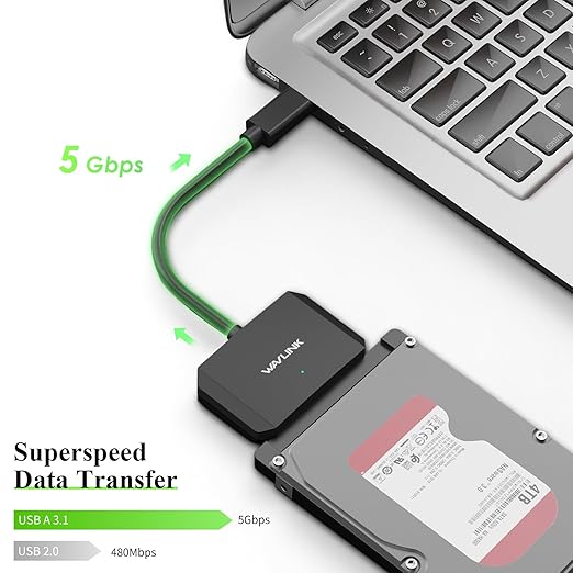 Cable WAVLINK SATA a USB Tipo A 5Gbps USB 3.0 Negro miniatura 3