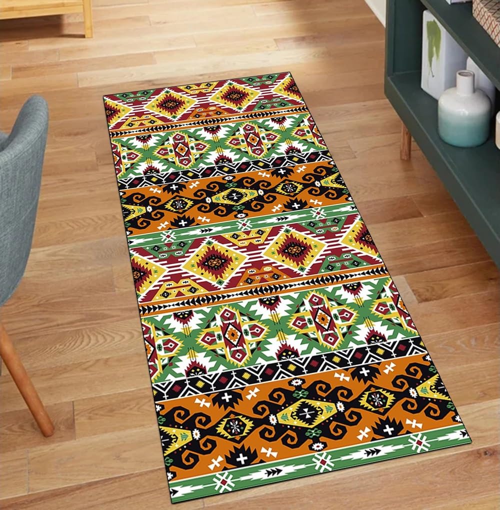 Alfombra de pasillo Boho atrapa suciedad lavable para suelos siempre limpios