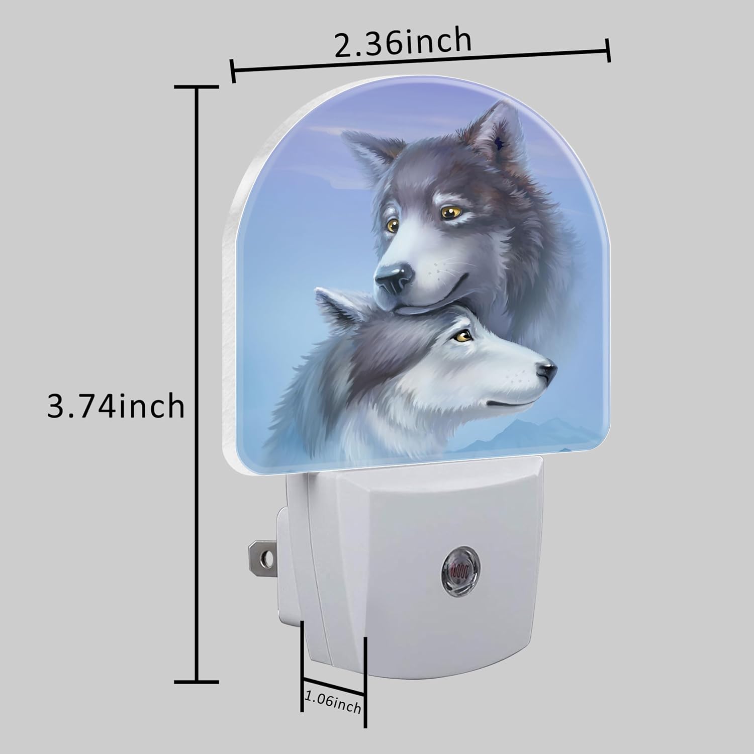 Night Light for Kids Girls Boys, Cool Wolf Couple LED Night Light Plug into Wall with Dusk to Dawn Sensor for Room Decor, Hallway, Kitchen, Bathroom, Nursery, Stairs image 5