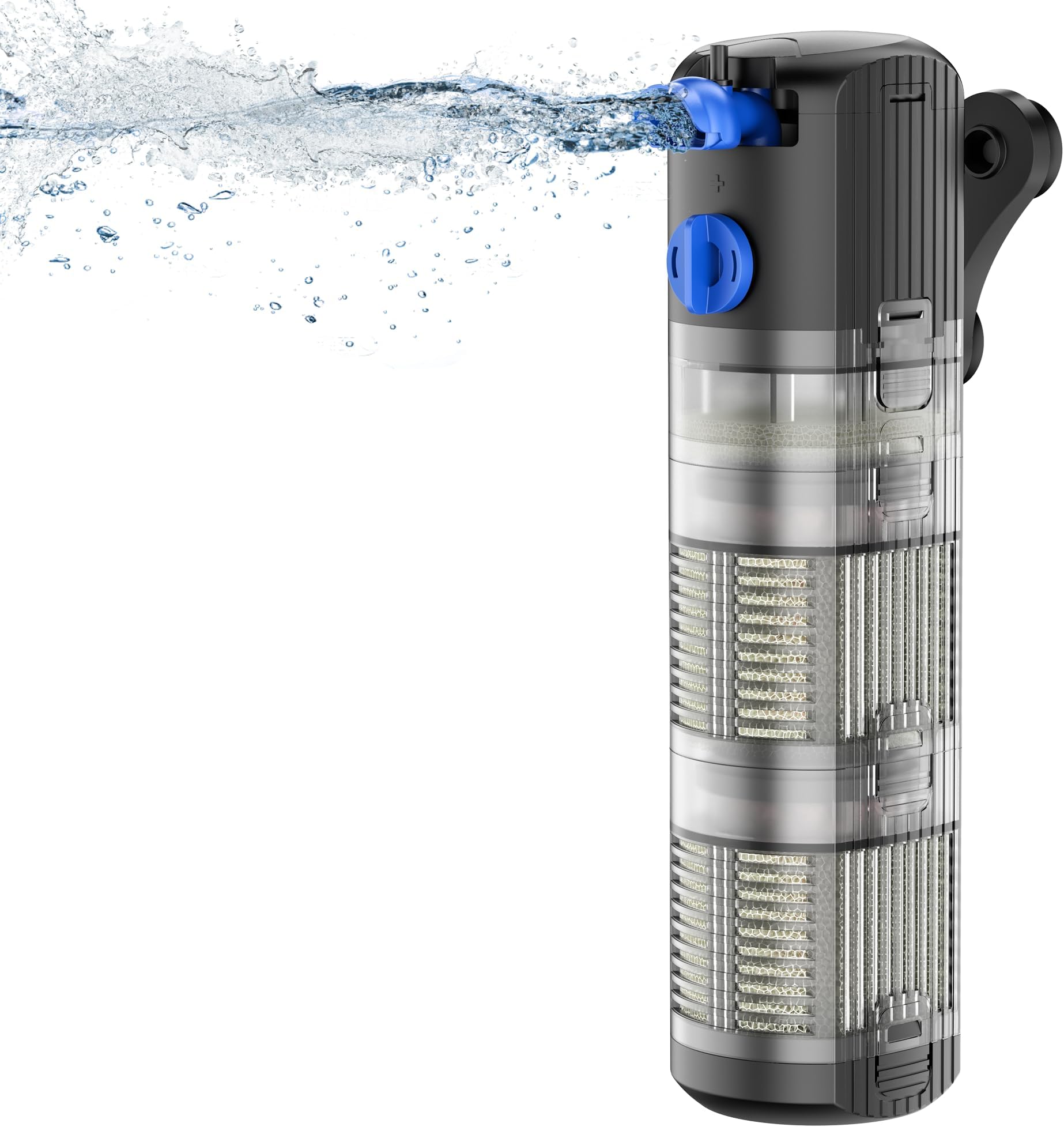 FREESEA Aquarium Filter Fish Tank: 8W Submersible Internal Power Filter 3-Stage Filtration System for 40-100 Gallon Turtle Tanks