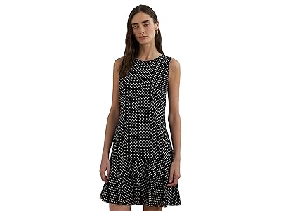 Lauren Ralph Lauren Polka Dot Crinkle Georgette Shift Dress Women