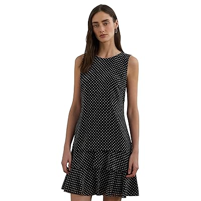 Lauren Ralph Lauren Polka Dot Crinkle Georgette Shift Dress Women
