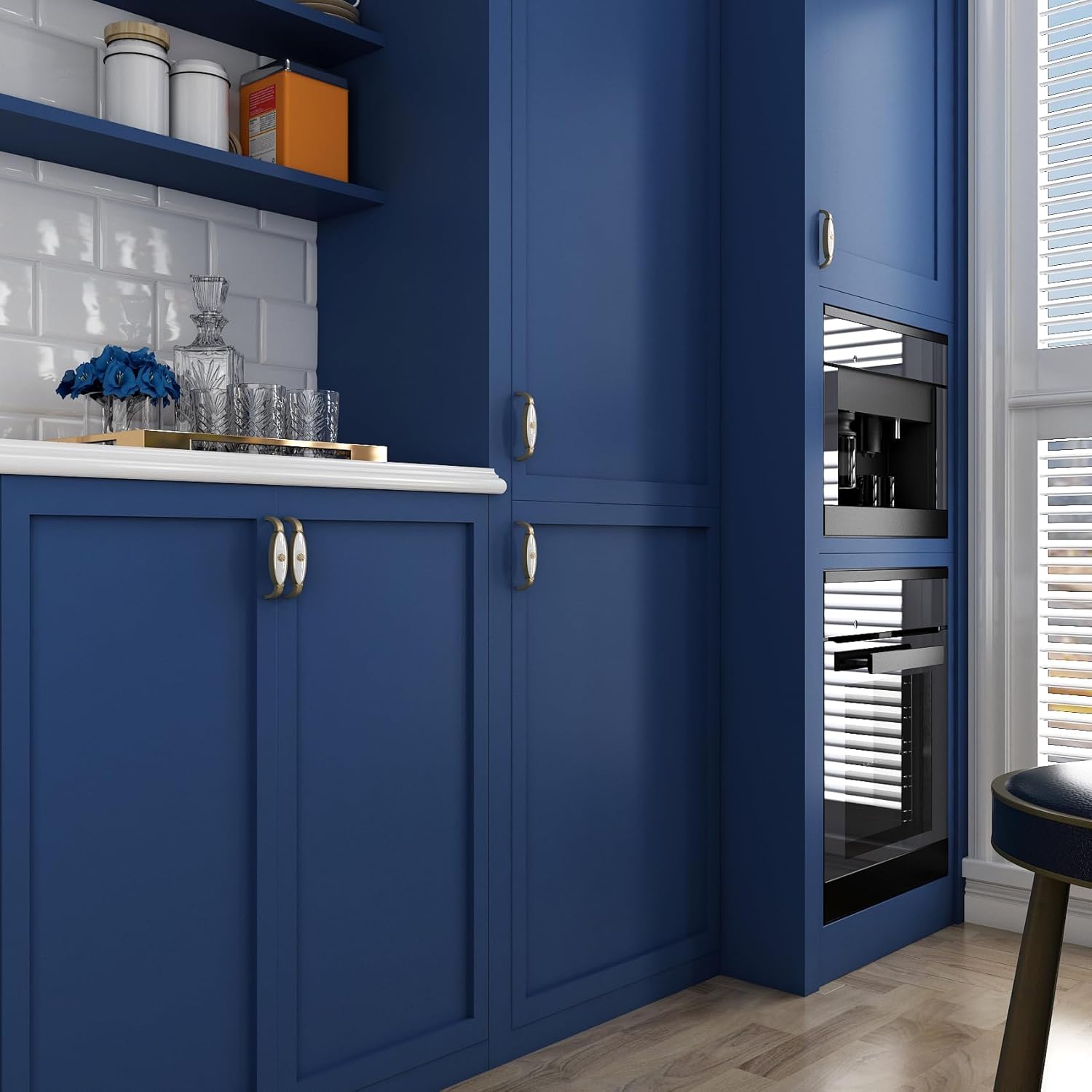 Livelynine 15.8x394 Blue Peel and Stick Wallpaper for Bathroom Waterproof Renter Friendly Bedroom Wallpaper Accent Wall Covering Cabinet Contact Paper Waterproof Kitchen Vinyl Wrap Sticky Boys Ideas