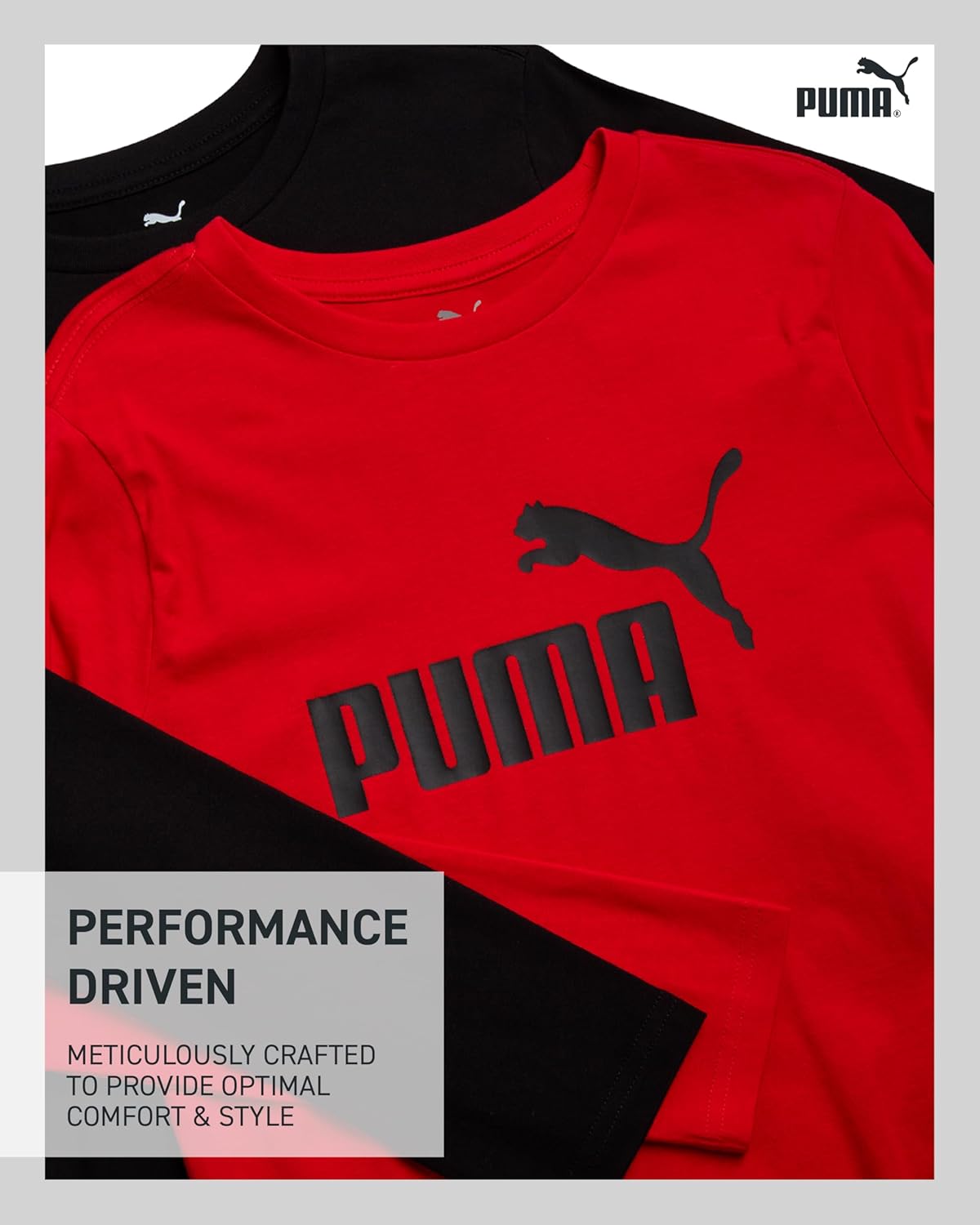 PUMA Boys Long Sleeve Shirts - 2 Pack Athletic Youth Crew Neck Performance Activewear Boys T Shirts for Kids (8-20) - Image 3