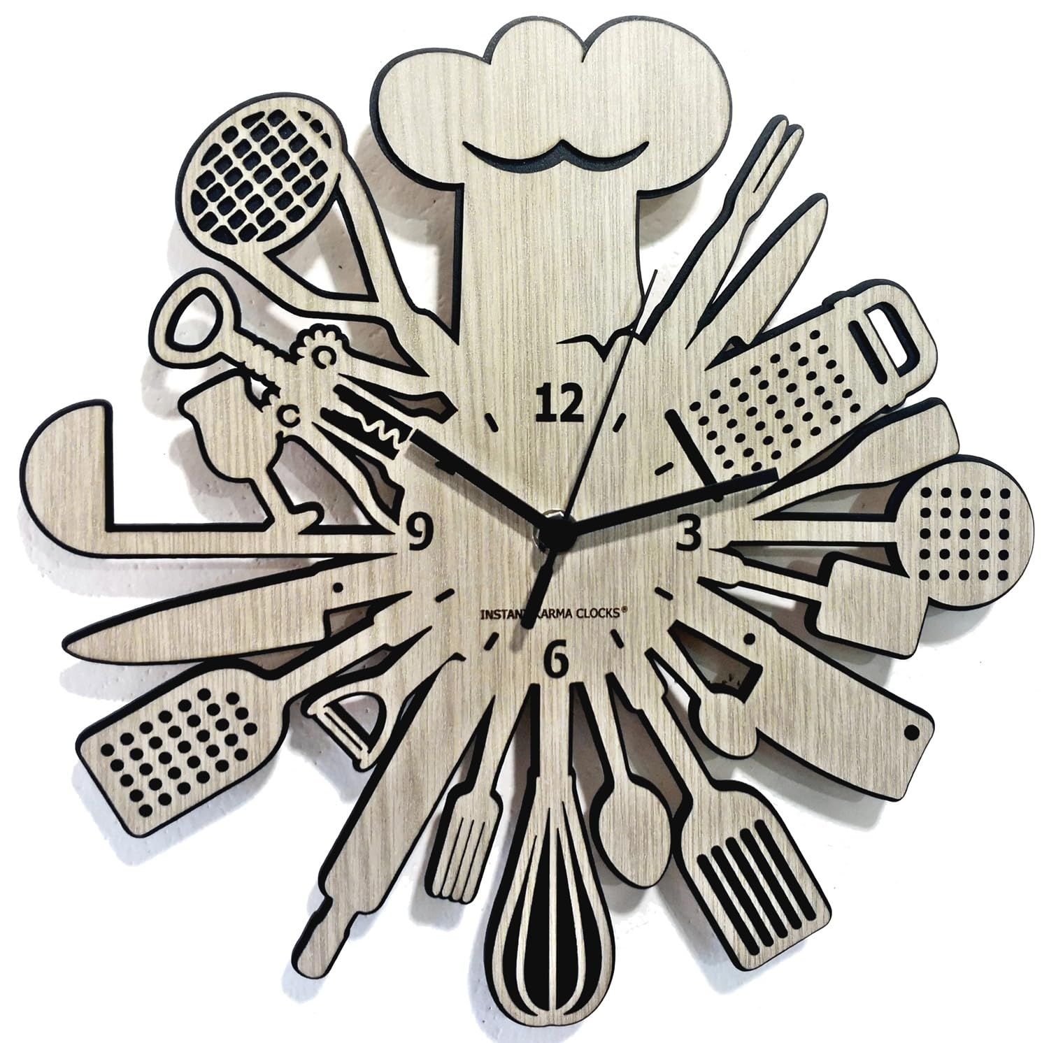 Horloge Murale Instant Karma pour Cuisine - Design Élégant et Silencieux
