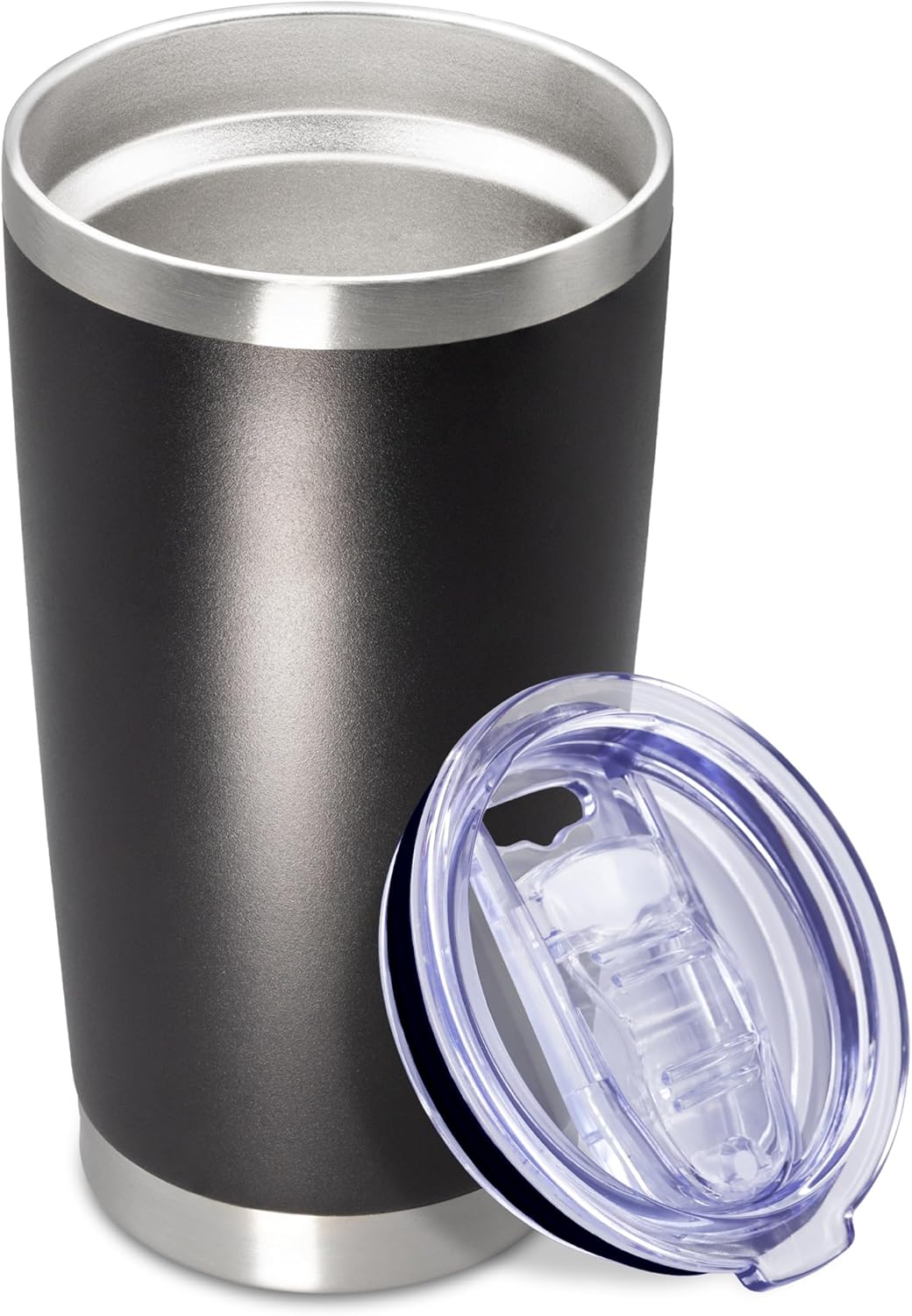 20 oz tumbler coffee travel tumblers bulk with lid stainless steel double wall vacuum insulated mug powder coated cups fit car cupholder for hot and cold - black, 1pack black ten
similar not exact item 
