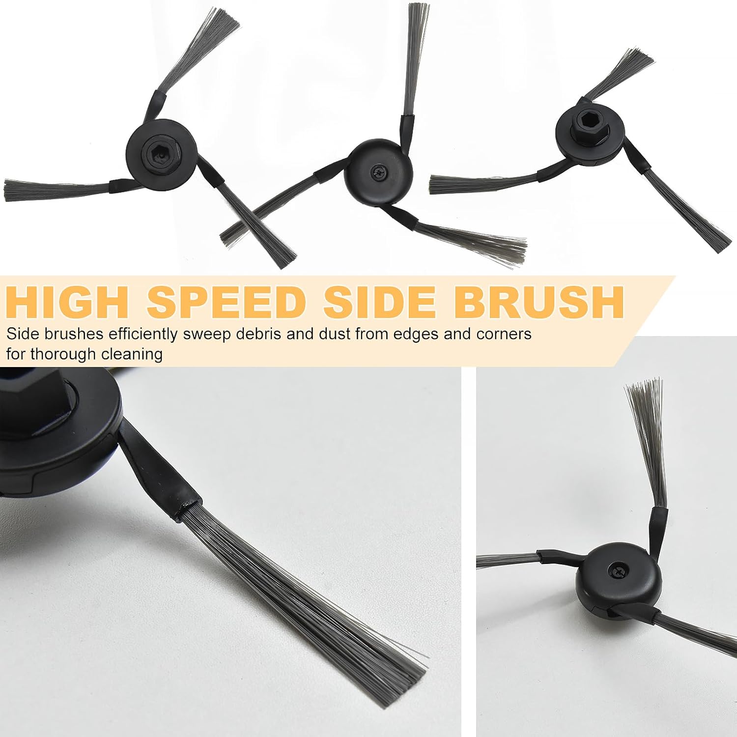 Accessories Replacement Parts Compatible with Dreame aqua10/ aqua10 Ultra Robot Vacuum Cleaner (4 Rubber Main Brush,4 Roller Mop Pads,6 Filters,6 Dust Bags,6 Side Brushes)